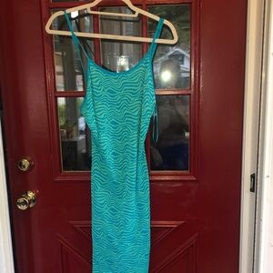 Zara Turquoise stretch mini dress